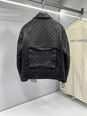 Louis Vuitton monogram black leather coat  - 6