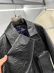 Louis Vuitton monogram black leather coat  - 4