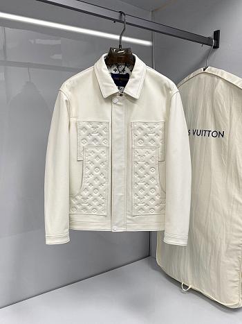 Louis Vuitton monogram white  leather coat