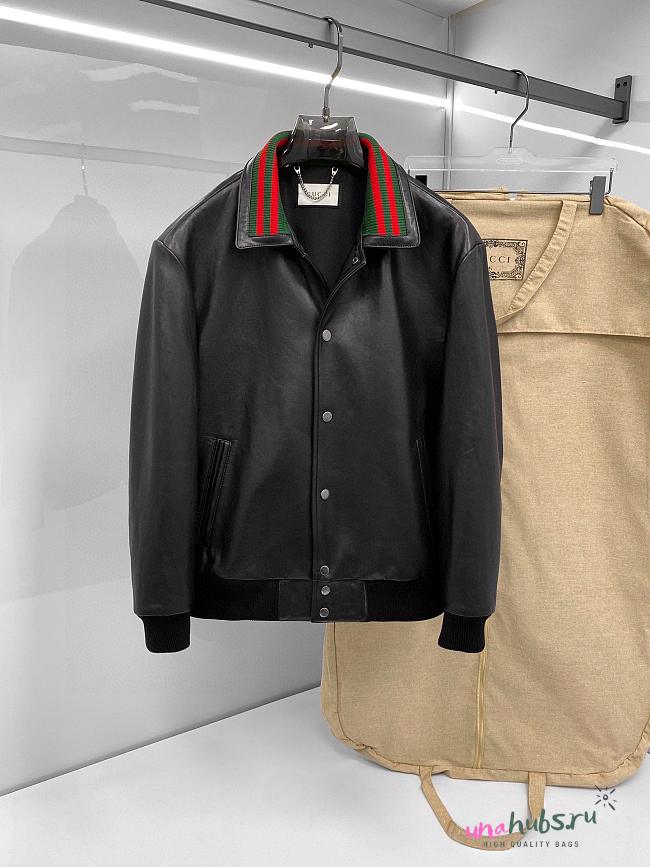 Gucci panelled leather jacket - 1