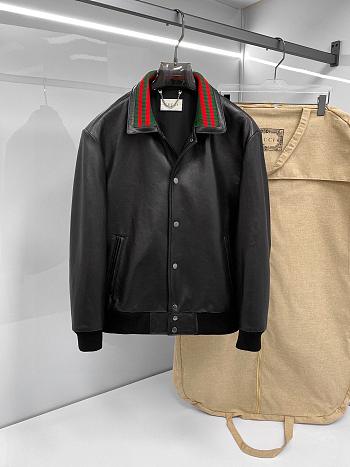 Gucci panelled leather jacket