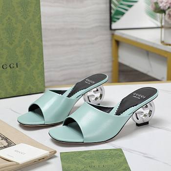 Gucci Interlocking G blue heels 65mm