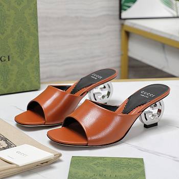 Gucci Interlocking G brown heels 65mm