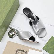 Gucci Interlocking G silver heels 65mm - 5