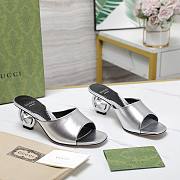 Gucci Interlocking G silver heels 65mm - 4