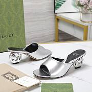 Gucci Interlocking G silver heels 65mm - 2