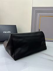 Prada Cervo Lux Chain Hobo Black Silver Tote Bag  - 4