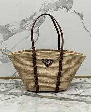 Prada woven raffia tote bag - 1