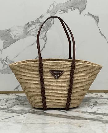 Prada woven raffia tote bag