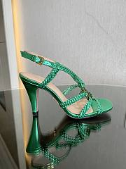 Gucci crystal Interlocking G green sandals 11cm - 3