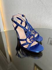 Gucci crystal Interlocking G blue sandals 11cm - 5