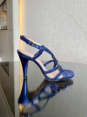 Gucci crystal Interlocking G blue sandals 11cm - 4