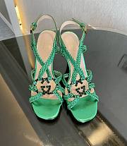 Gucci crystal Interlocking G green sandals 11cm - 1