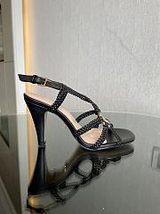 Gucci crystal Interlocking G black sandals 11cm - 2