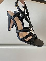 Gucci crystal Interlocking G black sandals 11cm - 4