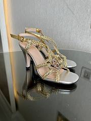 Gucci crystal Interlocking G gold sandals 11cm - 6