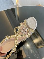 Gucci crystal Interlocking G gold sandals 11cm - 5