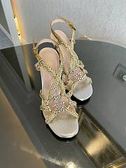 Gucci crystal Interlocking G gold sandals 11cm - 3