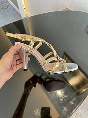 Gucci crystal Interlocking G gold sandals 11cm - 2