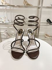 Rene Caovilla Metallic Bronw Leather Heels 105 - 5