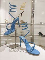 Rene Caovilla Metallic Blue Leather Heels 105 - 2