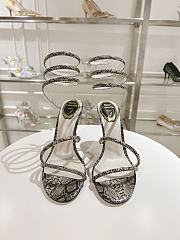 Rene Caovilla Metallic Snake Effect Leather Heels 105 - 5