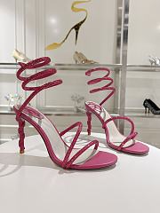 Rene Caovilla Metallic Pink Leather Heels 105 - 1