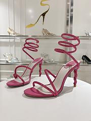 Rene Caovilla Metallic Pink Leather Heels 105 - 5