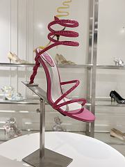 Rene Caovilla Metallic Pink Leather Heels 105 - 3