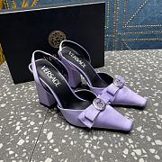 Versace Medusa Purple Leather Heels 10cm - 1