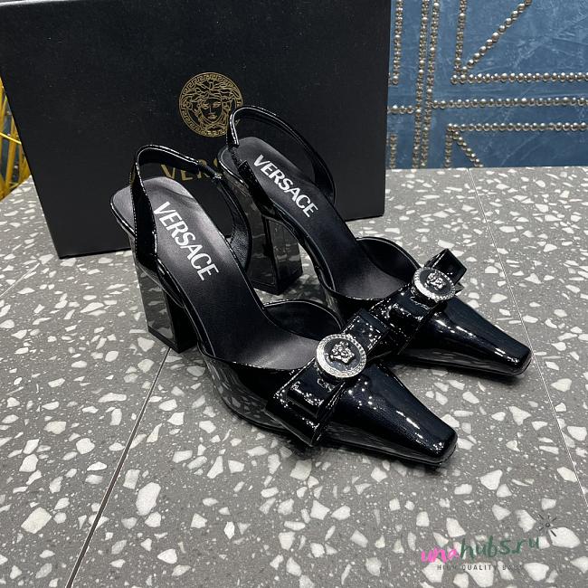 Versace Medusa Black Patent Leather Heels 10cm - 1