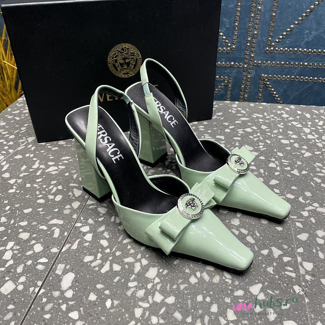 Versace Medusa Green Patent Leather Heels 10cm - 1