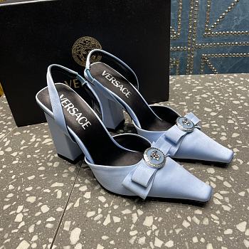 Versace Medusa Blue Leather Heels 10cm