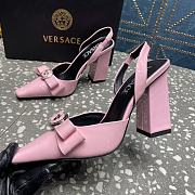 Versace Medusa Light Pink Leather Heels 10cm - 6