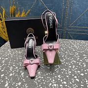 Versace Medusa Light Pink Leather Heels 10cm - 5