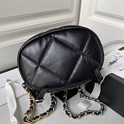 Chanel 19 lambskin backpack ( black/ white/ gray) - 6