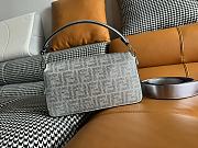 Fendi Baguette crystal FF motif silver leather bag - 6