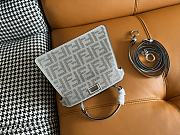 Fendi PeekaBoo crystal FF motif silver leather bag  - 2