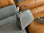 Fendi PeekaBoo crystal FF motif silver leather bag  - 3