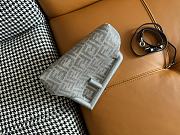 Fendi First crystal FF motif silver leather bag - 4