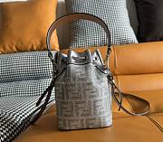 Fendi Bucket crystal FF motif silver leather bag - 1