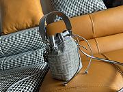 Fendi Bucket crystal FF motif silver leather bag - 5