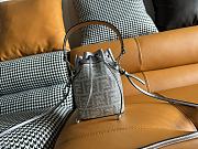 Fendi Bucket crystal FF motif silver leather bag - 4