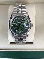 Rolex Steel Datejust 36 Olive Green Palm Watch 36mm - 1