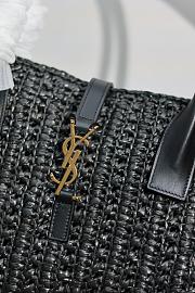 YSL Panier Raffia Tote Black Bag - 6