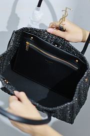 YSL Panier Raffia Tote Black Bag - 5