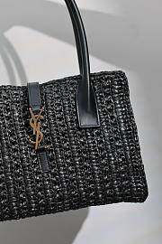 YSL Panier Raffia Tote Black Bag - 4