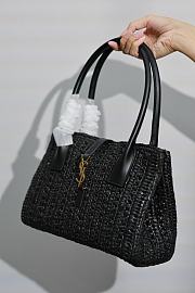 YSL Panier Raffia Tote Black Bag - 2