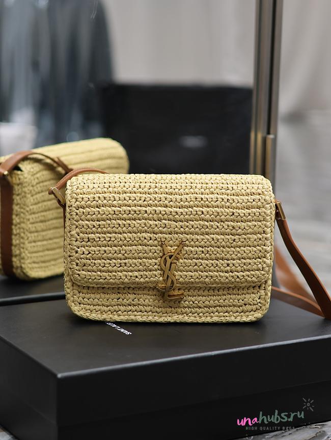 YSL Solferino Medium raffia crossbody bag - 1