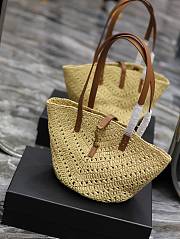 YSL Small Panier Natural Raffia Tote Bag - 2